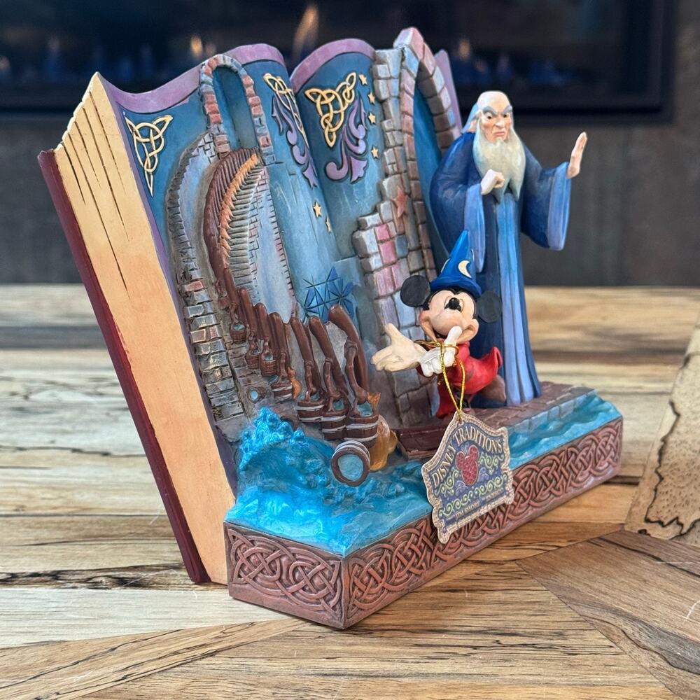 Disney Traditions Jim Shore Sorcerer Mickey Storybook Figurine Fantasia Yen Sid - Picture 10 of 16